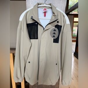 Kappa Men's Tan and Black Windbreaker lined Jacket, Size Large